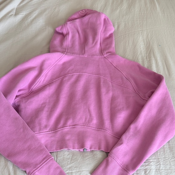 Lululemon Pink/Purple Cropped Full Zip Scuba Hoodie Size 8 - Picture 4 of 4